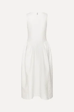 Bridal|Midi Dresses-ROTATE Birger Christensen Jacquard Midi Dress White Egret color