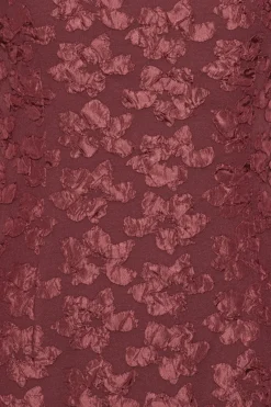 Midi Dresses|Dresses-ROTATE Birger Christensen Jacquard Midi Puffy Dress Burgundy Zinfandelcolor