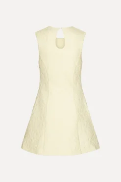 Mini Dresses|Dresses-ROTATE Birger Christensen Jacquard Mini Dress Yellow Winter White color