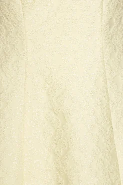 Mini Dresses|Dresses-ROTATE Birger Christensen Jacquard Mini Dress Yellow Winter White color