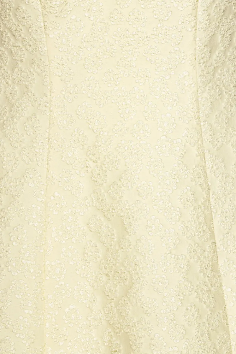 Mini Dresses|Dresses-ROTATE Birger Christensen Jacquard Mini Dress Yellow Winter White color