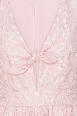 Tops-ROTATE Birger Christensen Jacquard Puff Sleeve Top Light Pink Ballerina color