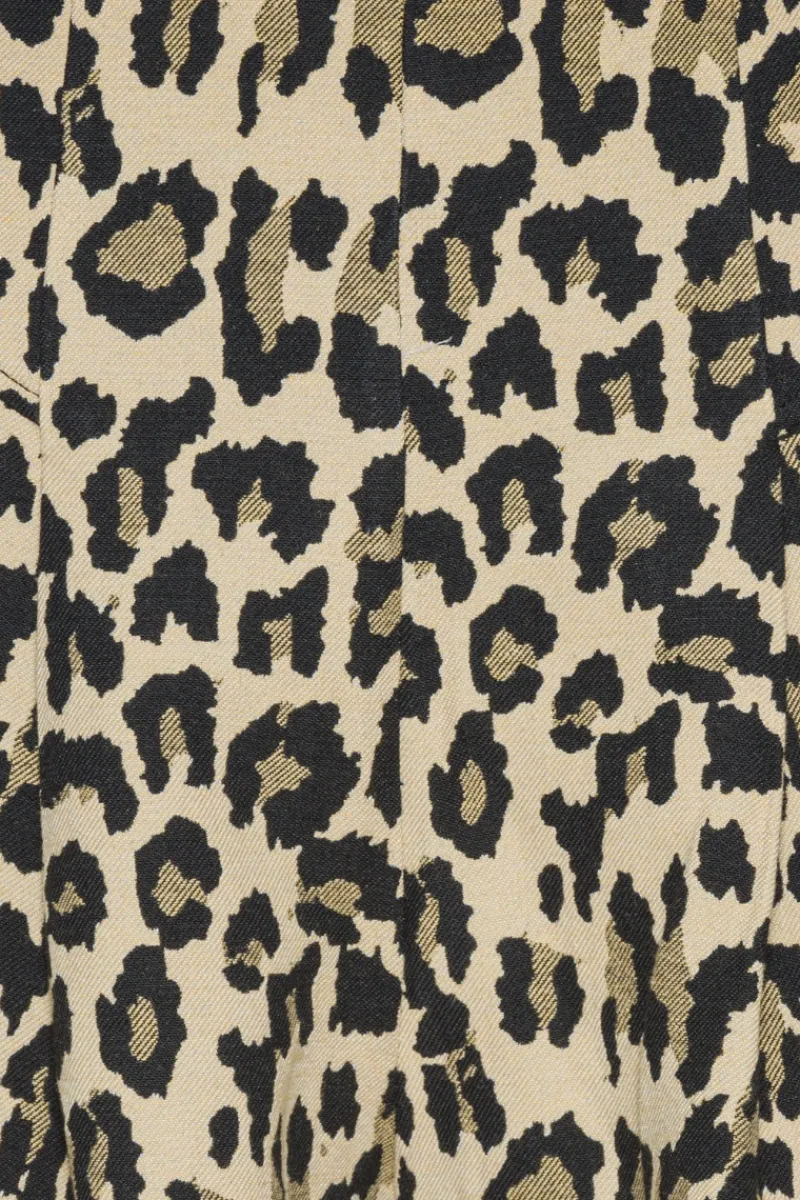 Pants-ROTATE Birger Christensen Jacquard Wide Leg Jeans Leopard Print Dijon Comb color