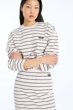 Tops-ROTATE Birger Christensen Jersey Ls T-shirt Light Pink Orchid Ice Comb. color