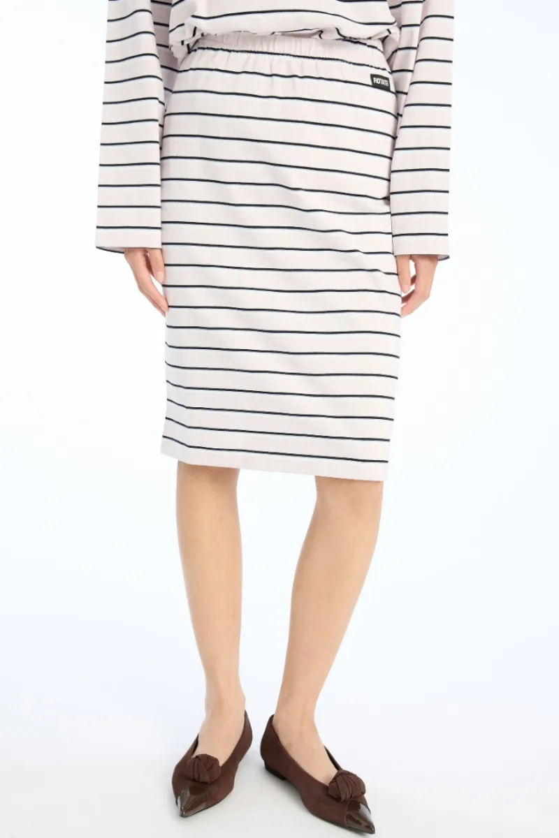 Skirts-ROTATE Birger Christensen Jersey Midi Skirt Light Pink Orchid Ice Comb. color