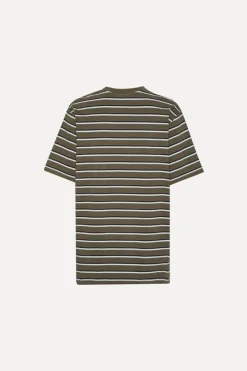 Tops-ROTATE Birger Christensen Jersey Oversized T-shirt Army Green Tarmac color