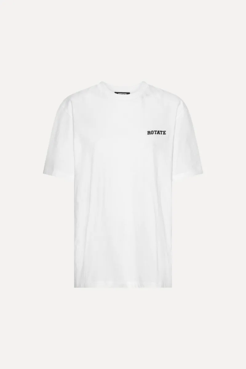 Tops-ROTATE Birger Christensen Jersey Oversized T-shirt Bright White Bright White color