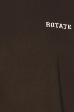 Tops-ROTATE Birger Christensen Jersey Oversized T-shirt Dark Brown Molé color