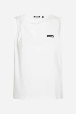 Tops-ROTATE Birger Christensen Jersey Tank Top Bright White Bright White color