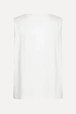 Tops-ROTATE Birger Christensen Jersey Tank Top Bright White Bright White color