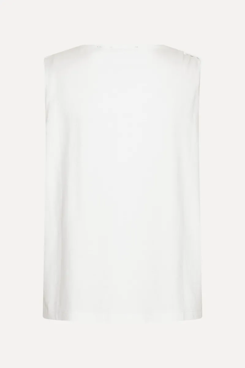 Tops-ROTATE Birger Christensen Jersey Tank Top Bright White Bright White color