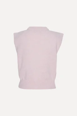 Knitwear|Tops-ROTATE Birger Christensen Knit Cropped Vest Light Pink Ballerina color