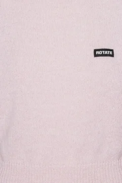 Knitwear|Tops-ROTATE Birger Christensen Knit Cropped Vest Light Pink Ballerina color