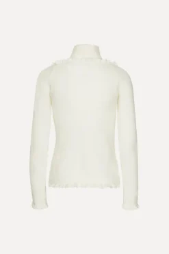 Knitwear|Tops-ROTATE Birger Christensen Knit Off-shoulder Top White Egret color
