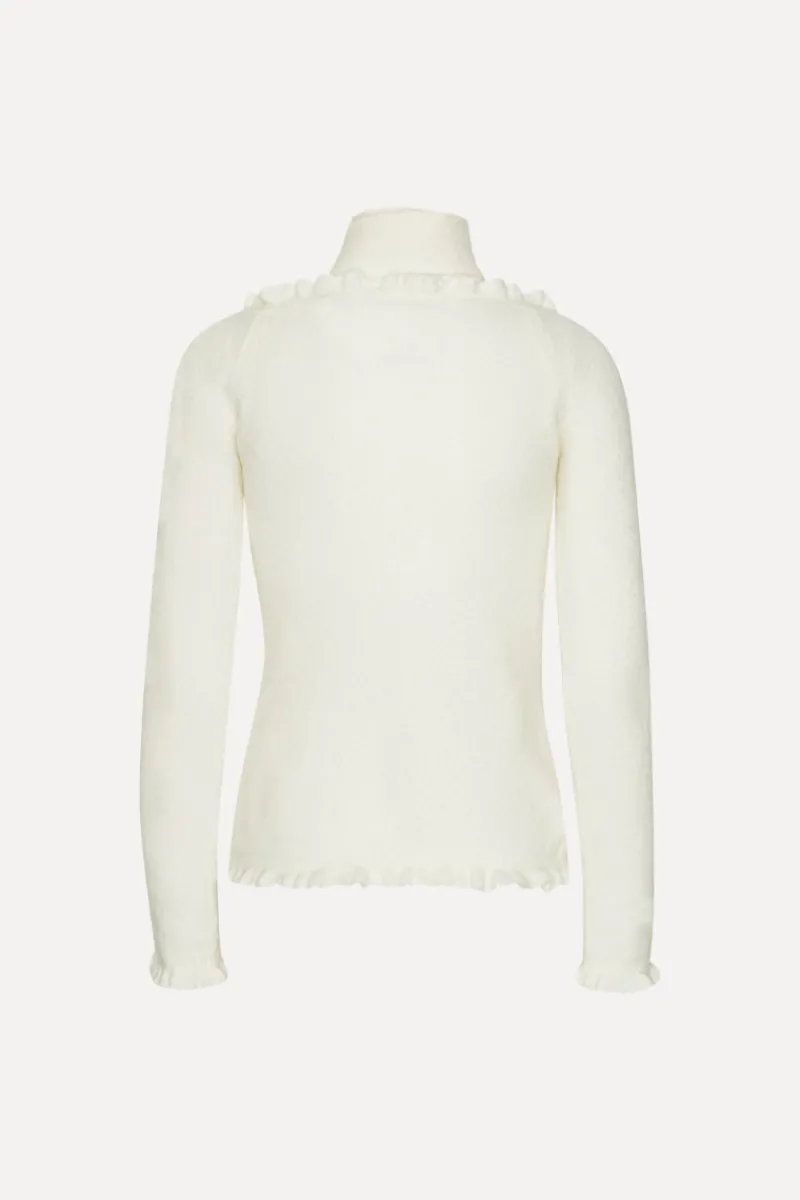 Knitwear|Tops-ROTATE Birger Christensen Knit Off-shoulder Top White Egret color