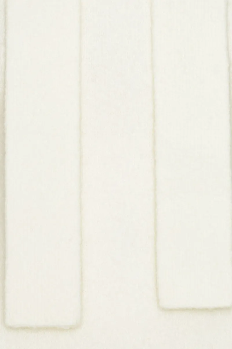 Knitwear|Tops-ROTATE Birger Christensen Knit Off-shoulder Top White Egret color