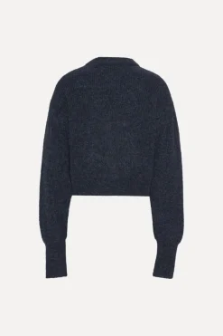 Knitwear|Tops-ROTATE Birger Christensen Knit Puff Crewneck Dark Blue Navy Blazer color