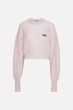 Knitwear|Tops-ROTATE Birger Christensen Knit Puff Crewneck Pink Ballerina color
