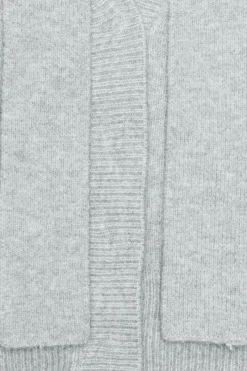 Knitwear|Tops-ROTATE Birger Christensen Knit Scarf Cardigan Light Grey Alloy (Light Gray) color