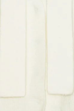 Knitwear|Tops-ROTATE Birger Christensen Knit Scarf Cardigan White Egret color