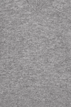 Tops|Knitwear-ROTATE Birger Christensen Knit V-neck Sweater Grey Frost Grey color