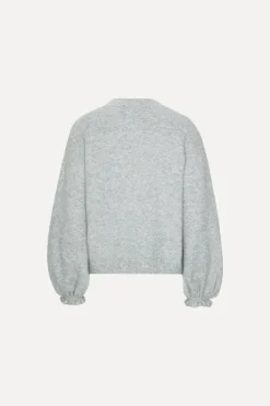 Knitwear|Tops-ROTATE Birger Christensen Knit Wide Sleeve Jumper Light Grey Alloy (Light Gray) color