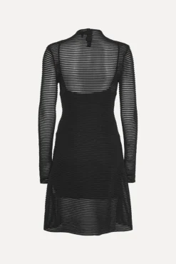 Mini Dresses|Dresses-ROTATE Birger Christensen Knitted Flared Mini Dress Black Black color