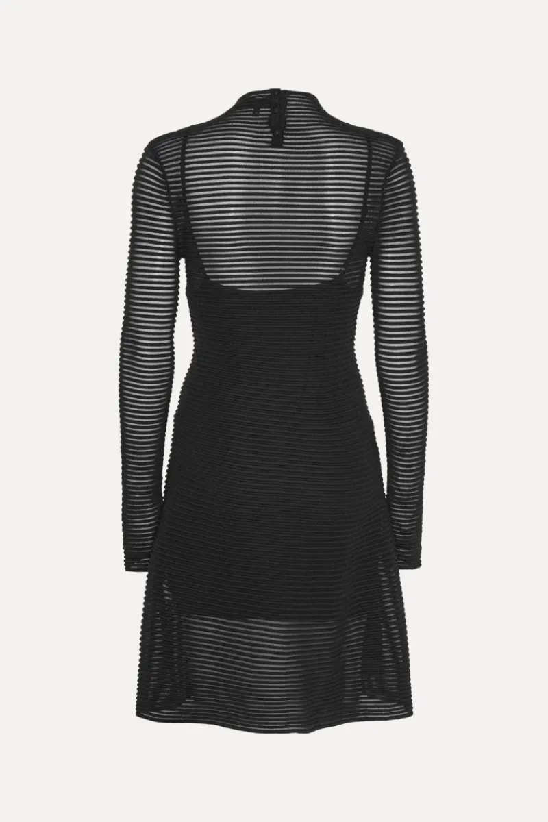 Mini Dresses|Dresses-ROTATE Birger Christensen Knitted Flared Mini Dress Black Black color