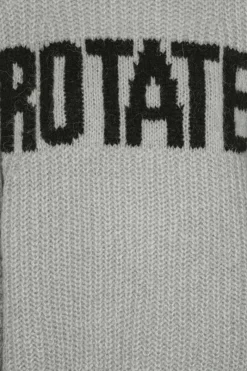 Knitwear|Tops-ROTATE Birger Christensen Knitted Logo Sweater Light Grey Alloy (Light Gray) color