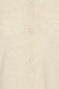 Knitwear|Tops-ROTATE Birger Christensen Knitted Polo Cardigan Cream Oxford Tan color