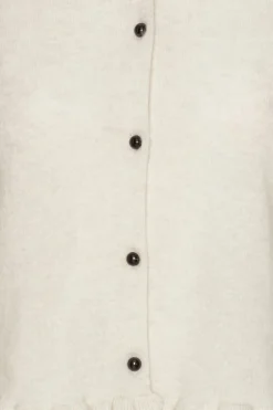 Knitwear|Tops-ROTATE Birger Christensen Knitted Polo Cardigan Light Grey Light Grey color