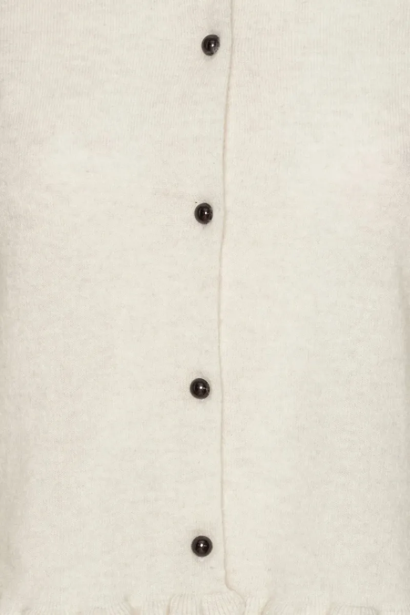 Knitwear|Tops-ROTATE Birger Christensen Knitted Polo Cardigan Light Grey Light Grey color