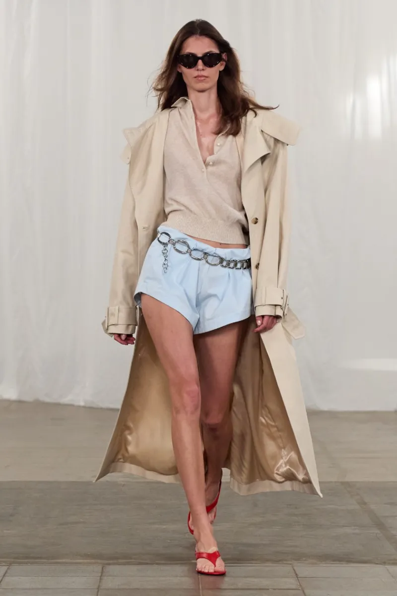 Knitwear|Tops-ROTATE Birger Christensen Knitted Polo Cream Oxford Tan color