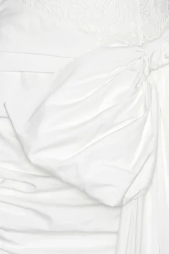 Bridal|Mini Dresses-ROTATE Birger Christensen Lace Mini Bow Dress White Egret color