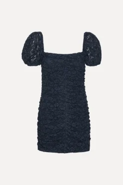 Dresses-ROTATE Birger Christensen Lace Mini Dress Dark Blue Navy Blazer color