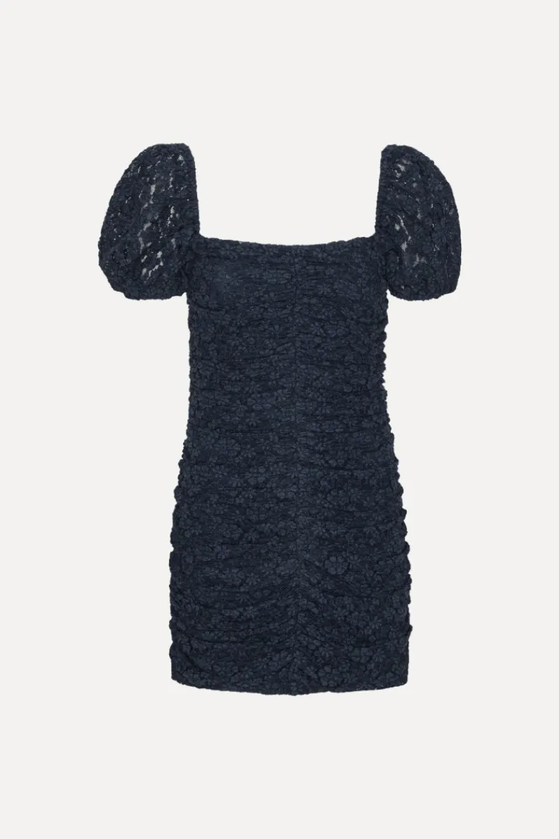 Dresses-ROTATE Birger Christensen Lace Mini Dress Dark Blue Navy Blazer color