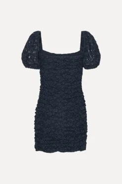 Dresses-ROTATE Birger Christensen Lace Mini Dress Dark Blue Navy Blazer color