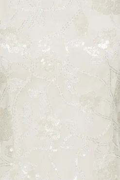 Bridal|Sequins-ROTATE Birger Christensen Lace Sequin Maxi Dress Creme White Egret color