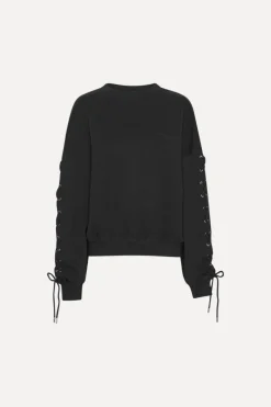 Tops-ROTATE Birger Christensen Lacing Crewneck Black Black color