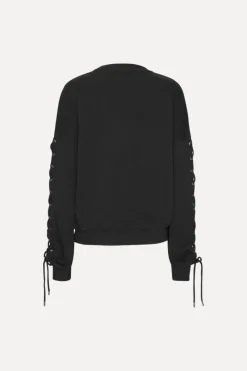 Tops-ROTATE Birger Christensen Lacing Crewneck Black Black color