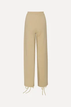 Pants-ROTATE Birger Christensen Lacing Sweatpants Beige Cornstalk color