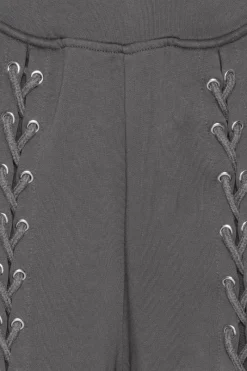 Pants-ROTATE Birger Christensen Lacing Sweatpants Dark Grey Gray Pinstripe color