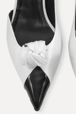 Shoes-ROTATE Birger Christensen Leather Knot Pump Bright White Bright White Comb. color