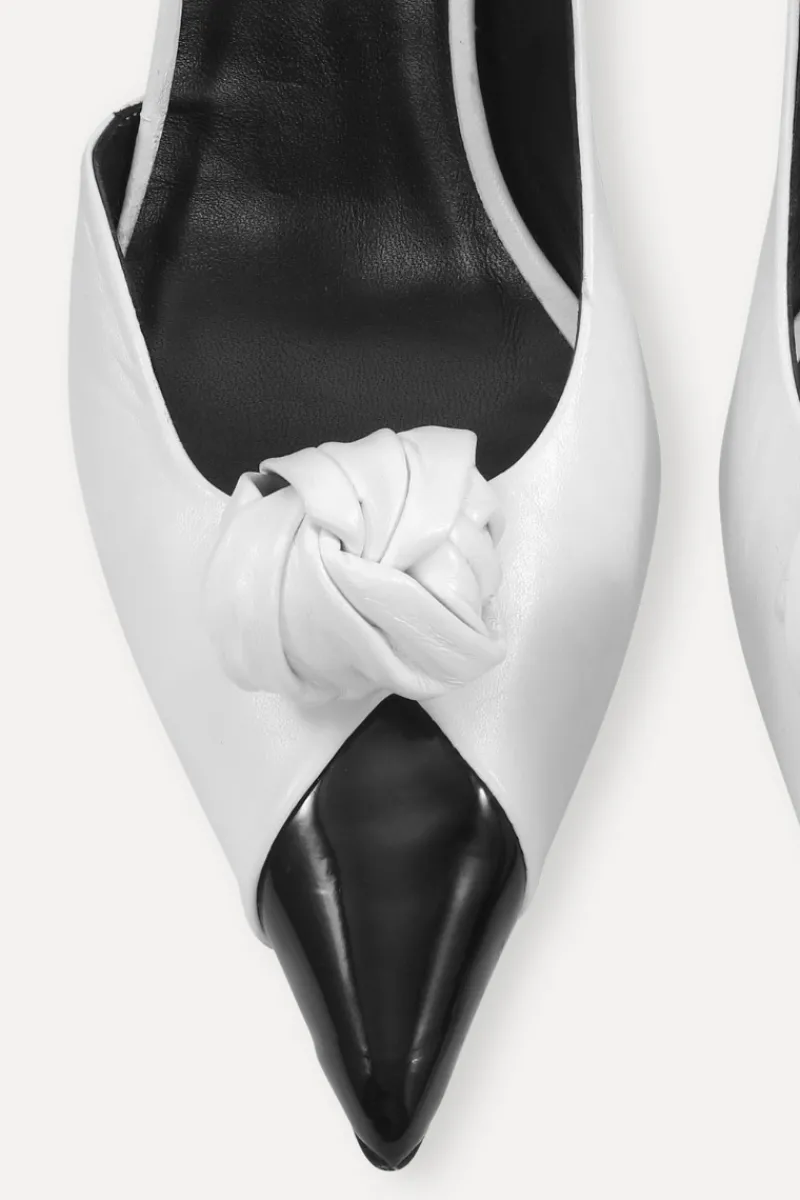 Shoes-ROTATE Birger Christensen Leather Knot Pump Bright White Bright White Comb. color