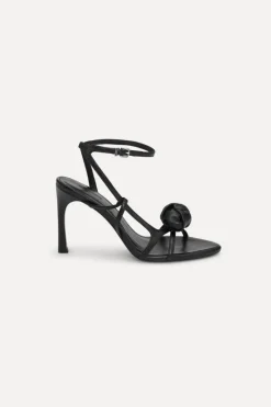 Shoes-ROTATE Birger Christensen Leather Knot Sandal Black Black color