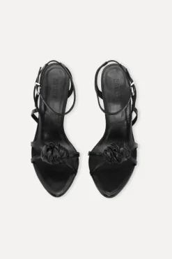 Shoes-ROTATE Birger Christensen Leather Knot Sandal Black Black color