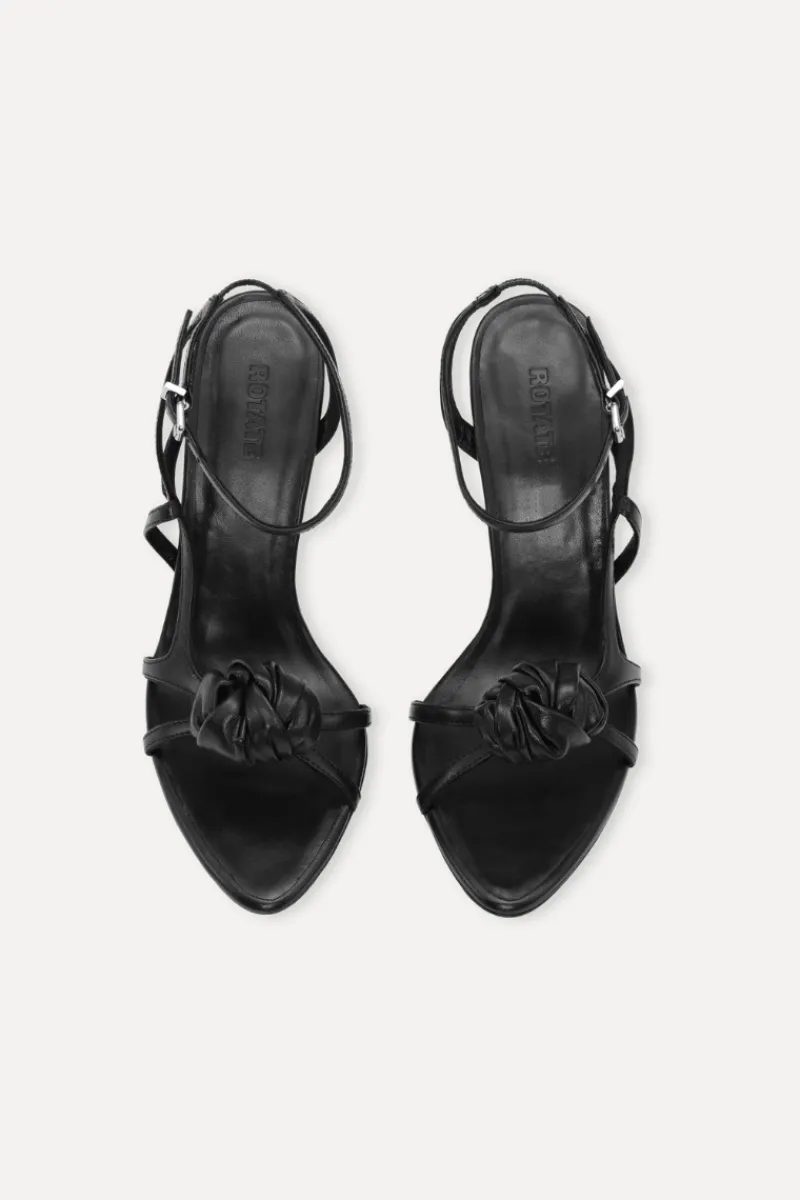 Shoes-ROTATE Birger Christensen Leather Knot Sandal Black Black color