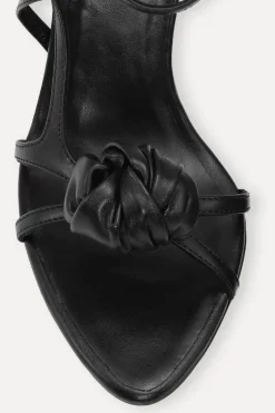 Shoes-ROTATE Birger Christensen Leather Knot Sandal Black Black color