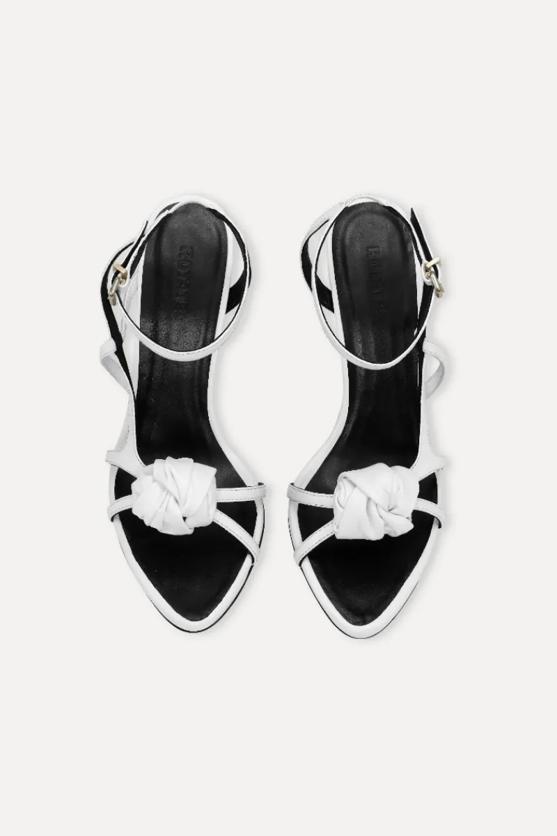 Shoes-ROTATE Birger Christensen Leather Knot Sandal Bright White Bright White color