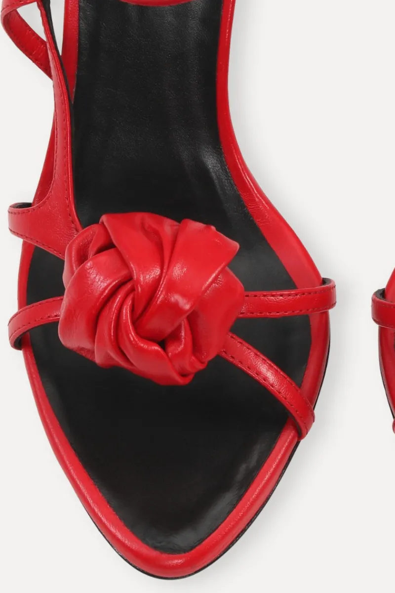 Shoes-ROTATE Birger Christensen Leather Knot Sandal Red Barbados Cherry color